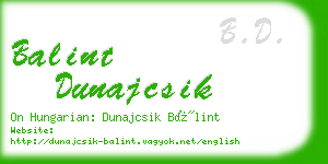 balint dunajcsik business card